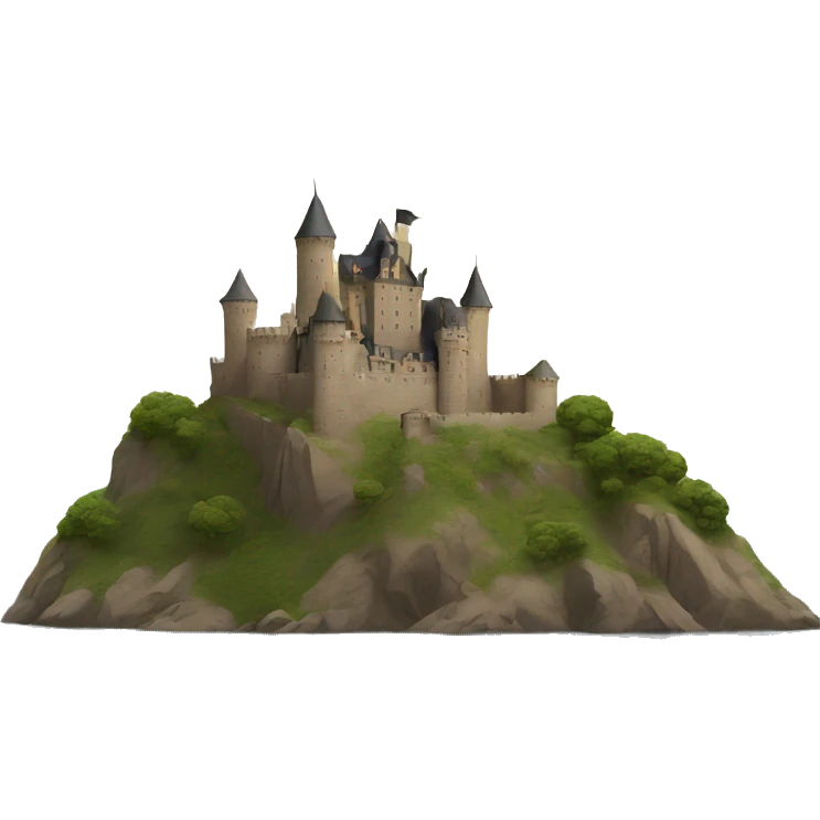 Castle on a hill on beach  emoji