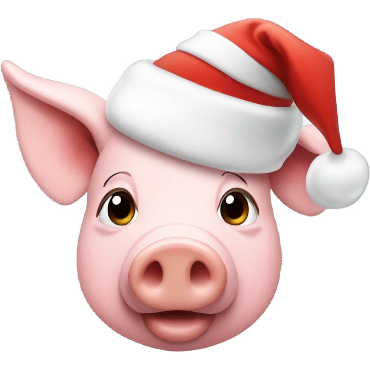 pig wearing a christmas hat emoji