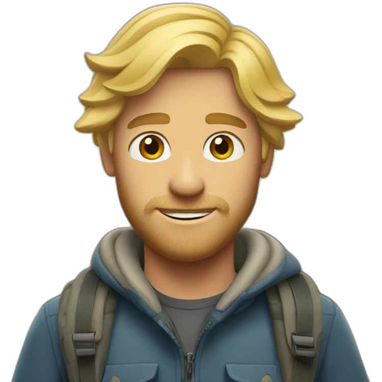 Blond guy in patagonia west emoji