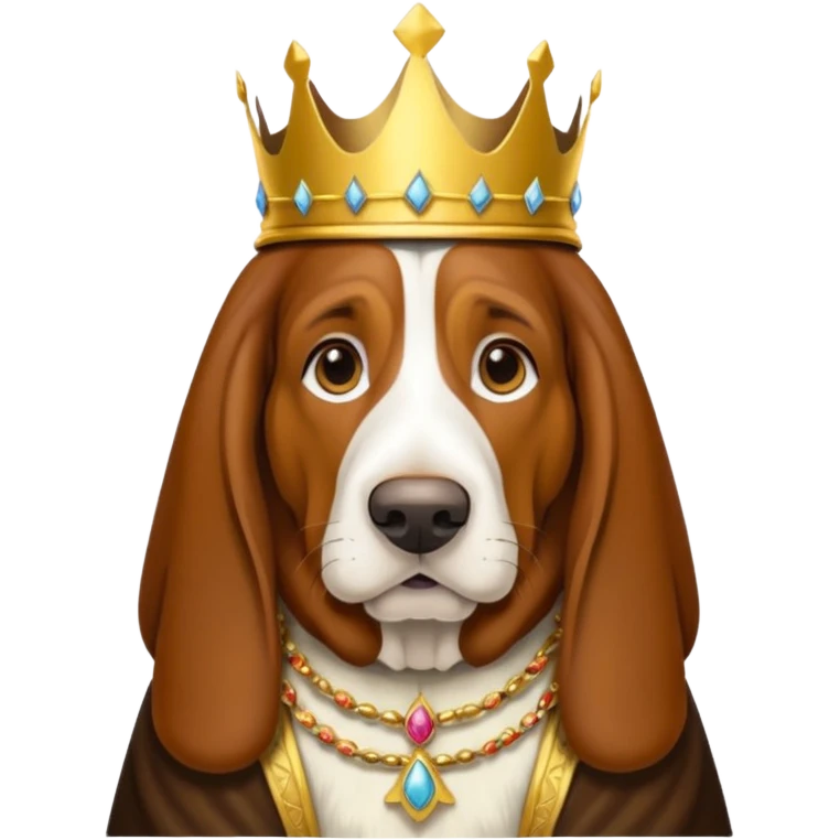 Basset Hound dressed as a king emoji