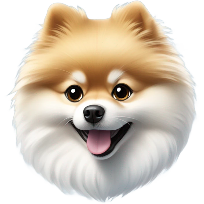Pomeranian dog playing in the snow emoji