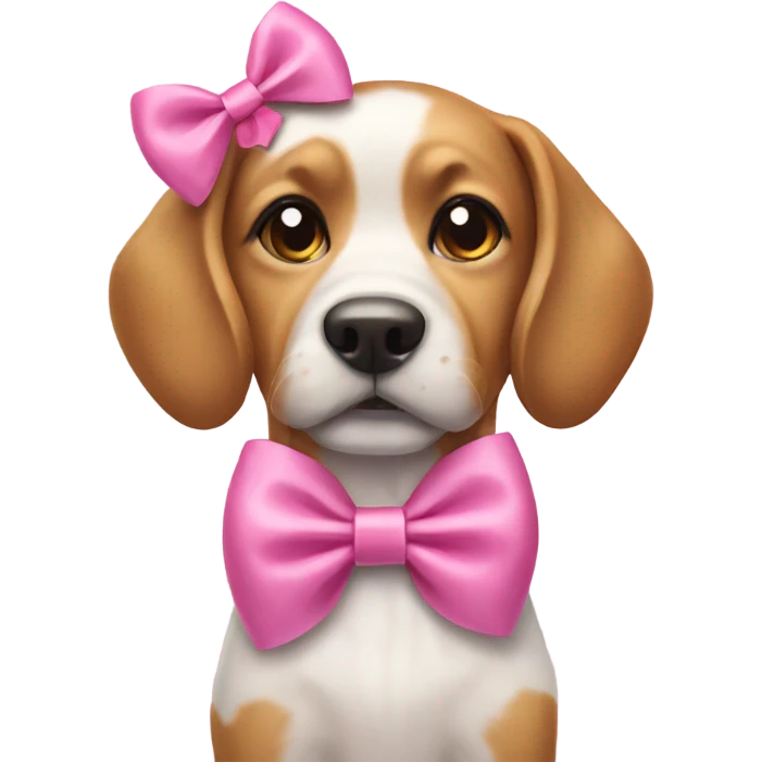 Dog wearing a pink bow  emoji