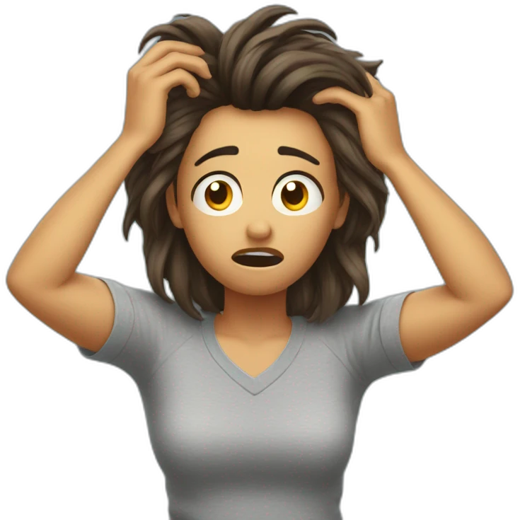 frustrated pulling hair emoji