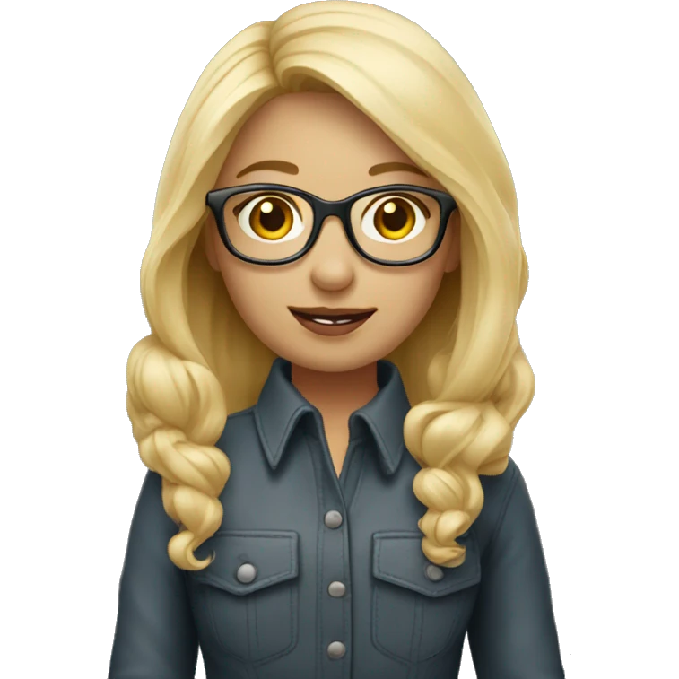 Photographe blonde lunettes emoji