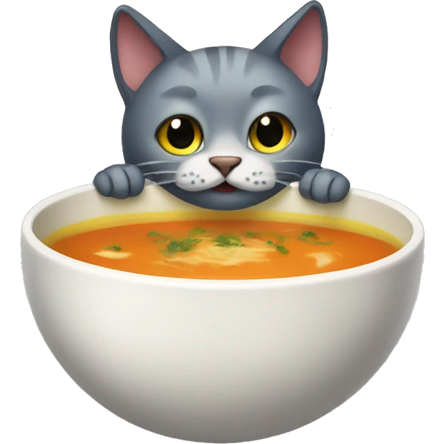 Cat drinking soup emoji