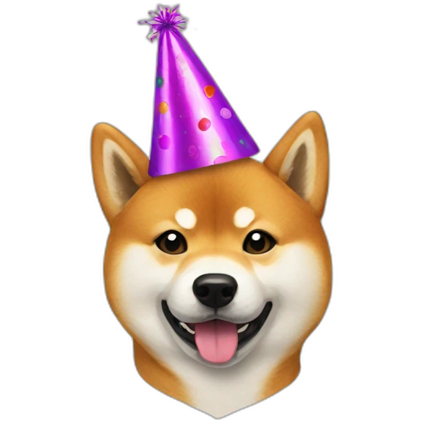 shiba inu with party hat emoji