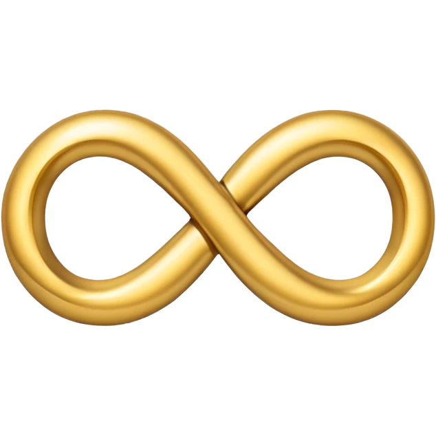 One infinity symbol made of gold emoji