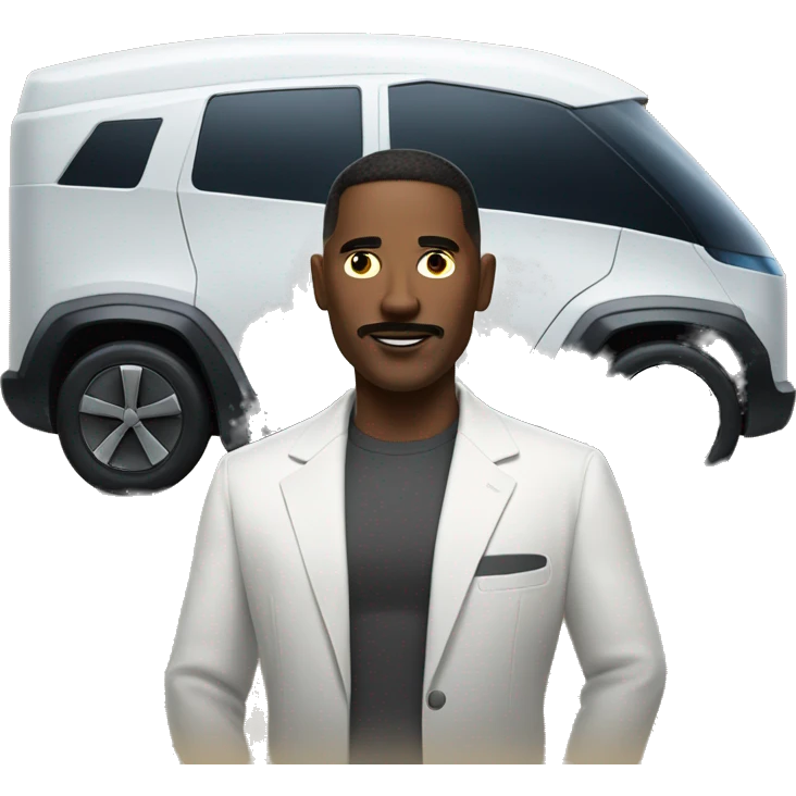 big men with tesla cybertruck emoji