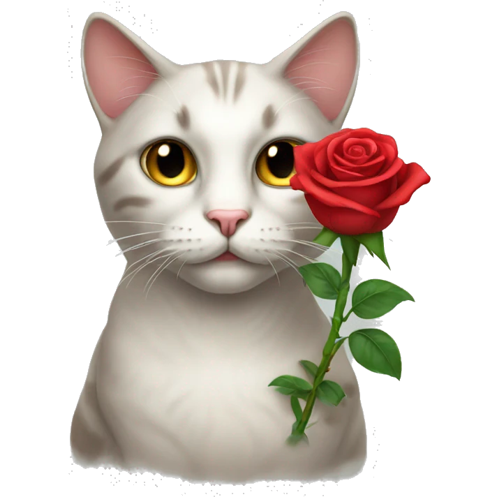 cat with rose emoji