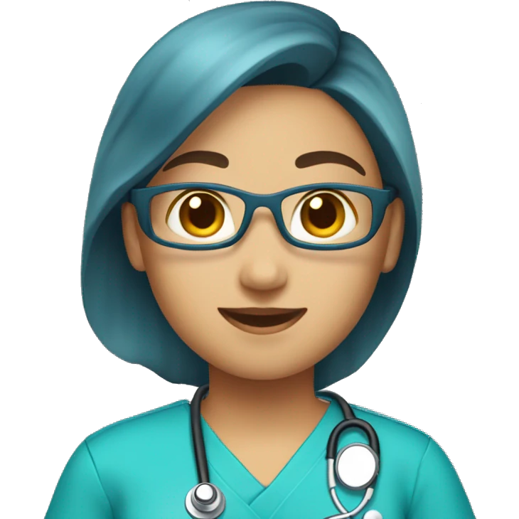 Medical assistant wearing blue scrubs emoji