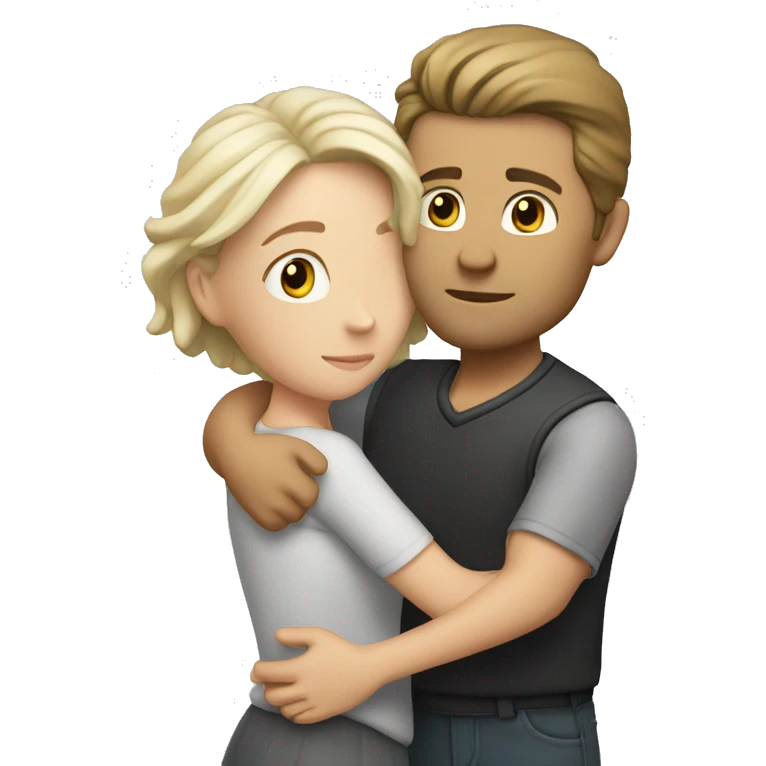 White etero couple hugging emoji
