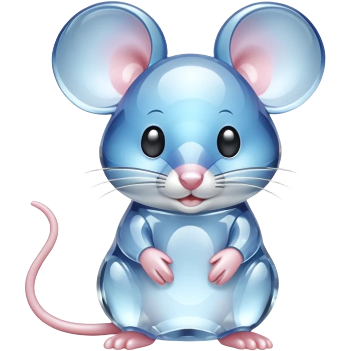 Realistic Crystal clear mouse figure emoji