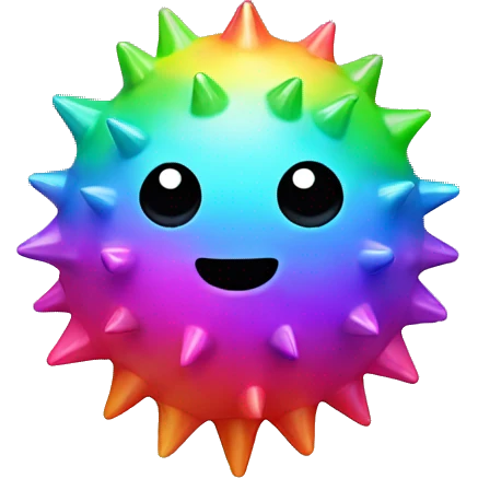 Kawaii rainbow spike ball  emoji