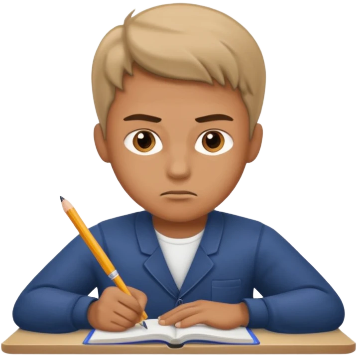 a man studying hard emoji