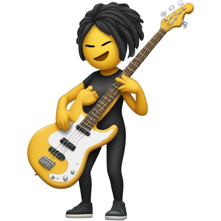 Pregant humanoid bass guitar with arms and legs emoji