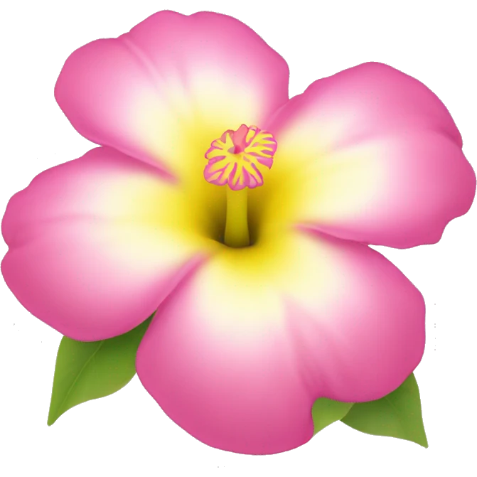 light yellow hibicus flower with pink in the middle emoji