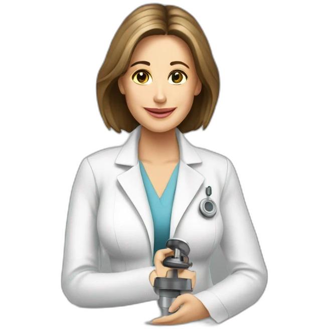 Posh-Radiologist-performing-breast-mammography-to-leni-klum emoji