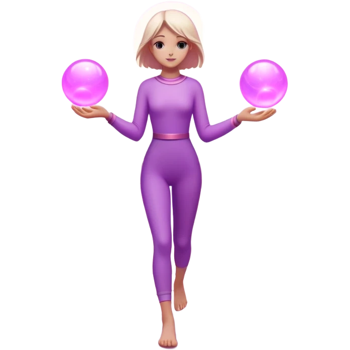 
A small figure walks across a glowing bridge, holding soft pink and purple orbs in each hand—symbolizing compassion and forgiveness. A gentle heart aura trails behind them, showing healing in motion. emoji