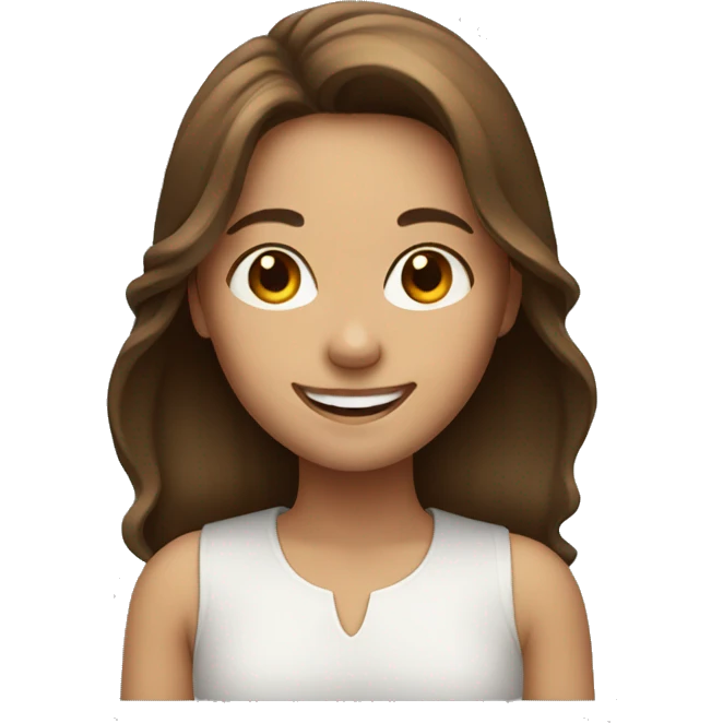 smiling girl with brown hair emoji