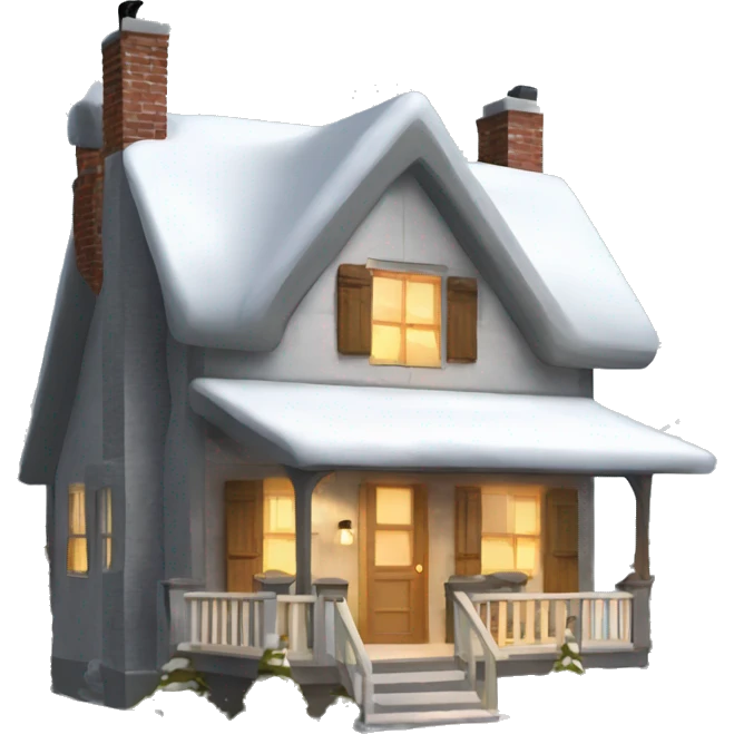 Deluxe modern cottage cozy winter exterior  emoji