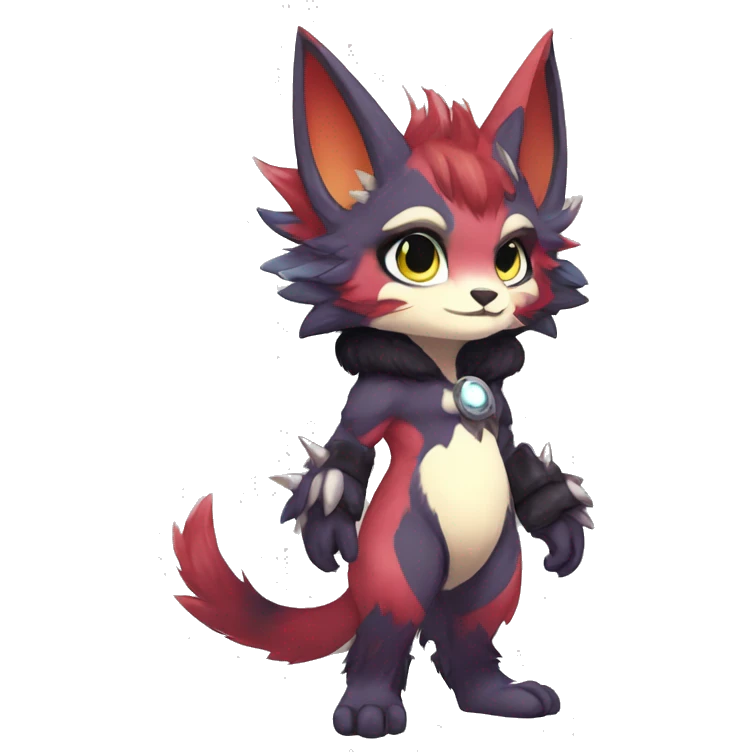 Anthro-Edgy-Contrast-Colors-Fantasy-Fur-Sona-Chibi-Shiny-Fakémon-Hybrid full body emoji