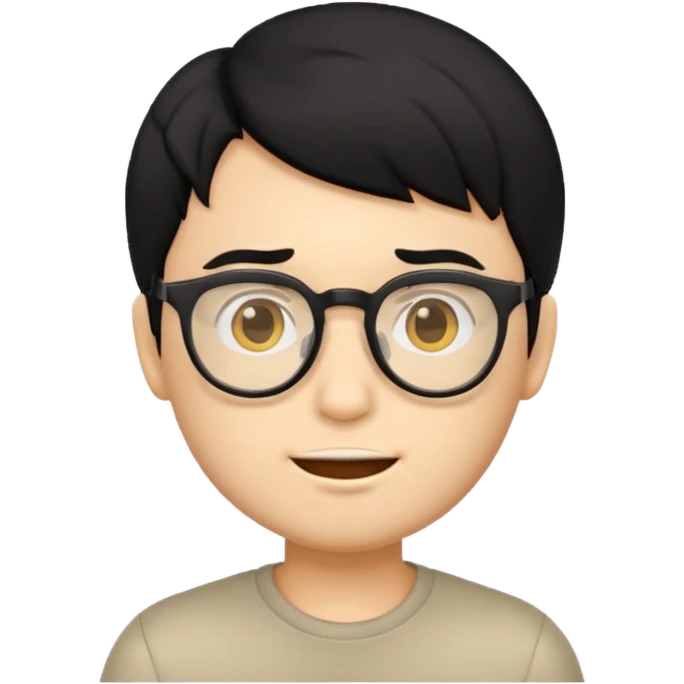 Emoji boy with black hair and glasses emoji