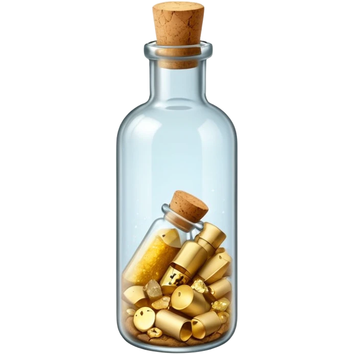 A Message Bottle, gold inside emoji