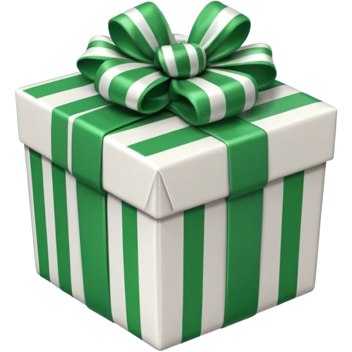 gift box with green and white stripes emoji