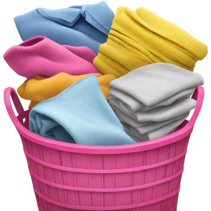 Folded laundry in a pink basket emoji