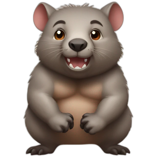wombat with muscles biceps emoji