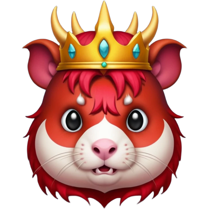 guinea pig as an evil demon king, emoji style, with a dark aura emoji