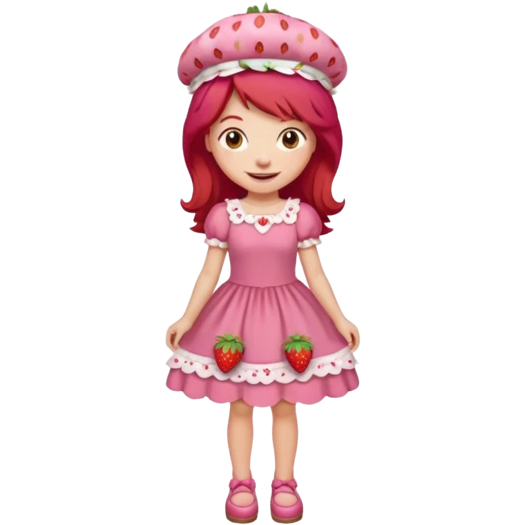 modern day cartoon character strawberry shortcake full body emoji