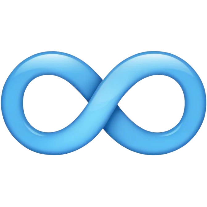 infinity symbol with blue color emoji