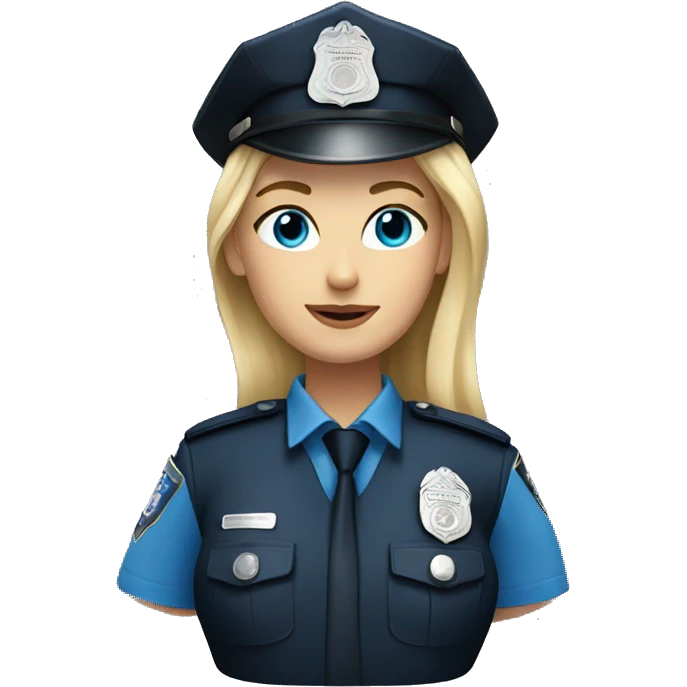 Blonde Woman with Blue eyes in Police Uniform  emoji