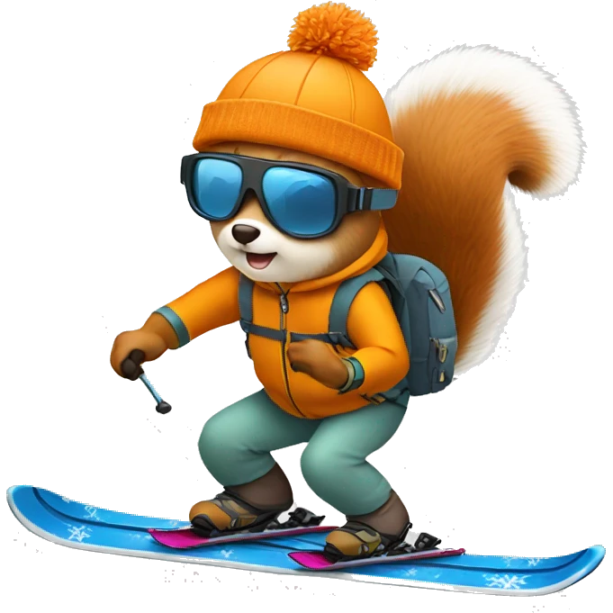 Squirrel skiing emoji