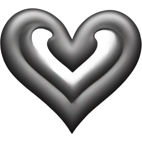 Heart black and white emoji