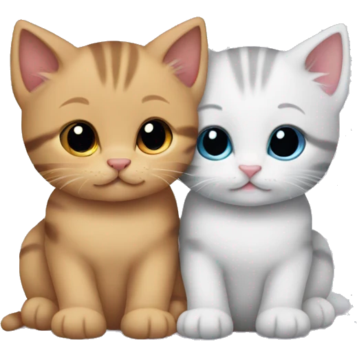 Cute kittens cuddling emoji