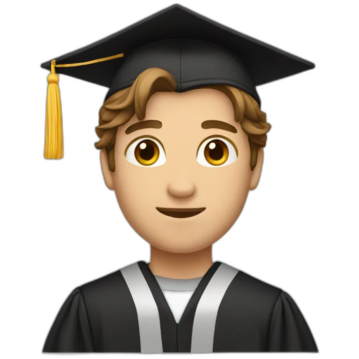 Proud graduate Male long Brown Hair emoji emoji