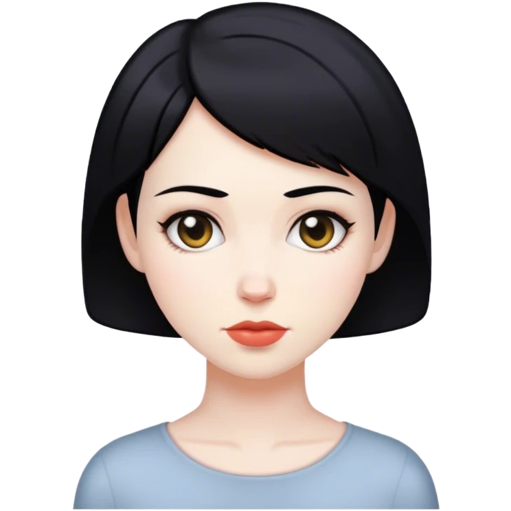 White woman with short black hair style emoji