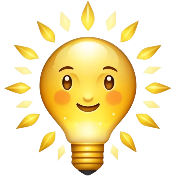 Bright gold shining light emoji