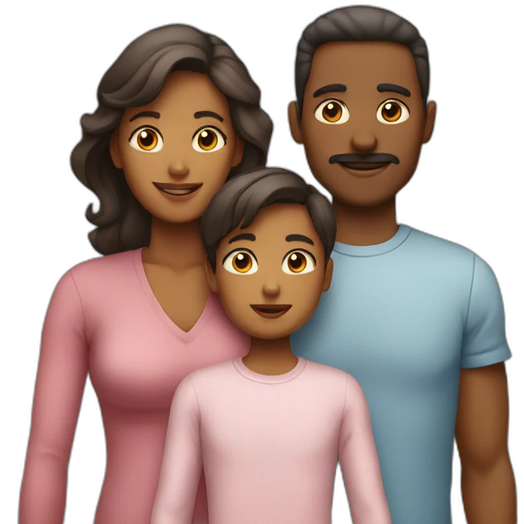 family with two boys one girl and their parents emoji