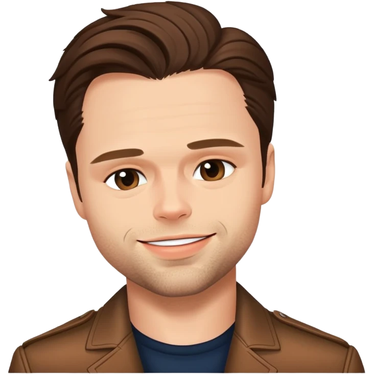face of Sebastian Stan, winking emoji