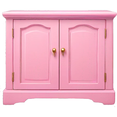 Realistic pink decorated floor cabinet  emoji