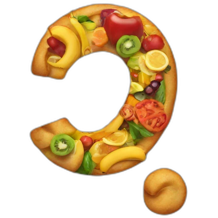 A QUESTION MARK MADE OF FOOD emoji