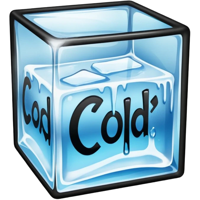 the word COLD  in graffiti in a ice cube emoji