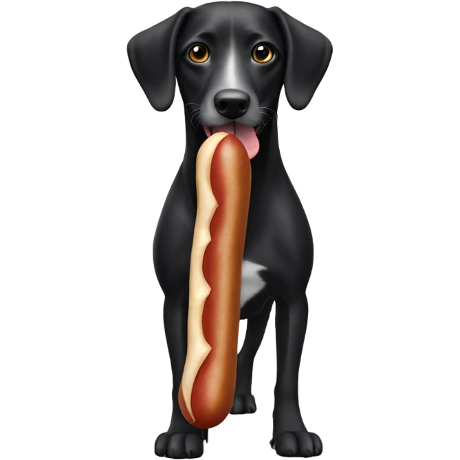 Perro salchicha negro con manchitas blancas  emoji