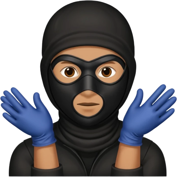 Robber with glouse emoji