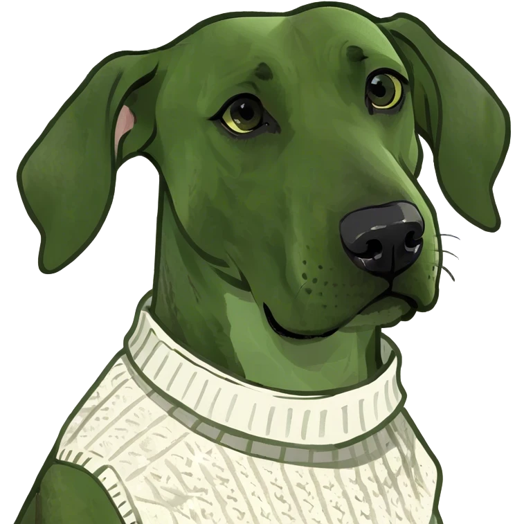  Realistic Grey Great Dane wearing a white knit sweater  emoji