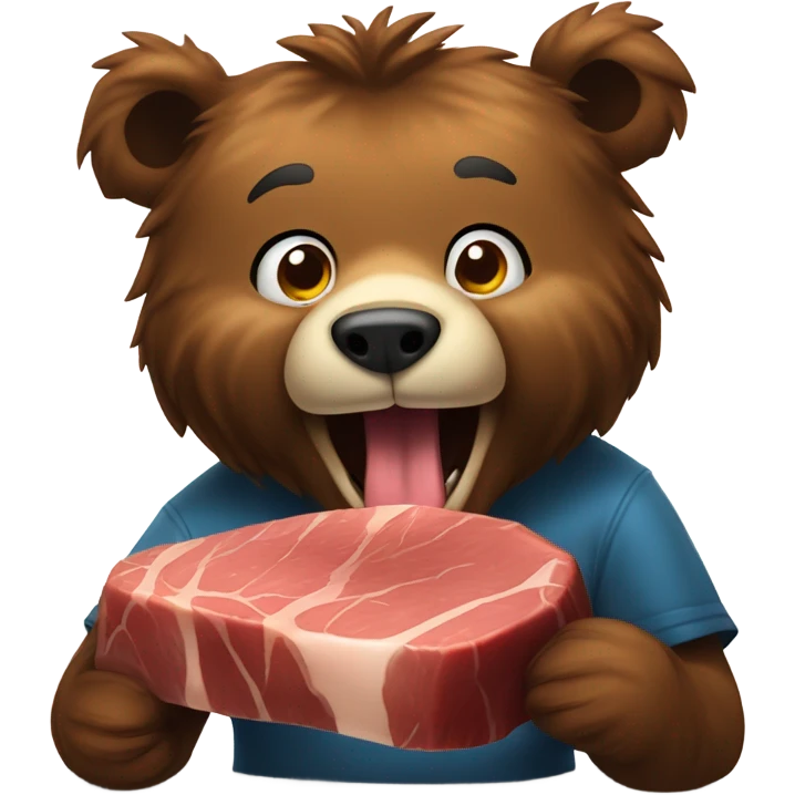 Bear eating steak emoji
