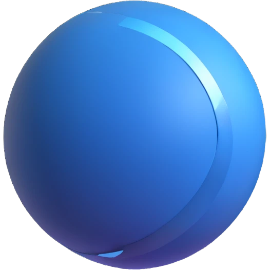navy blue minimalist 3D sphere logo emoji